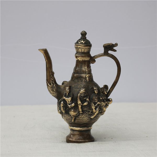2019 Decorative Craft Antique Flagon Gilt Pots Collectibles Pure