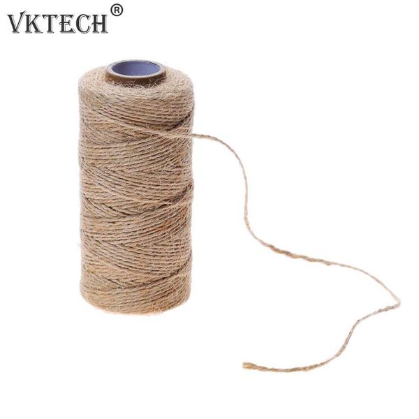 

100m/roll natural rope diy tag label hang rope wedding home woven decorative twine jute string gardening cord, Black;white