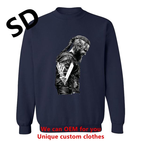 

dropshipping hoodies men king ragnar lothbrok swearshirt men harajuku vintage tracksuit hip hop camisa clothing, Black