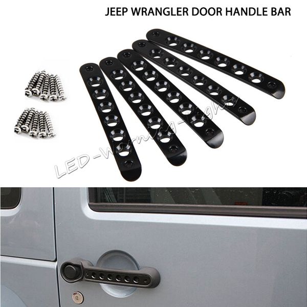 

20sets 2/4 doors door handle inserts front rear aluminum grab handle cover trim for 2007 - 2016 wrangler jk unlimited accessories