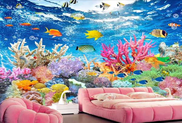 Creative Retro 3d Custom Hd Underwater World Wall Murals For