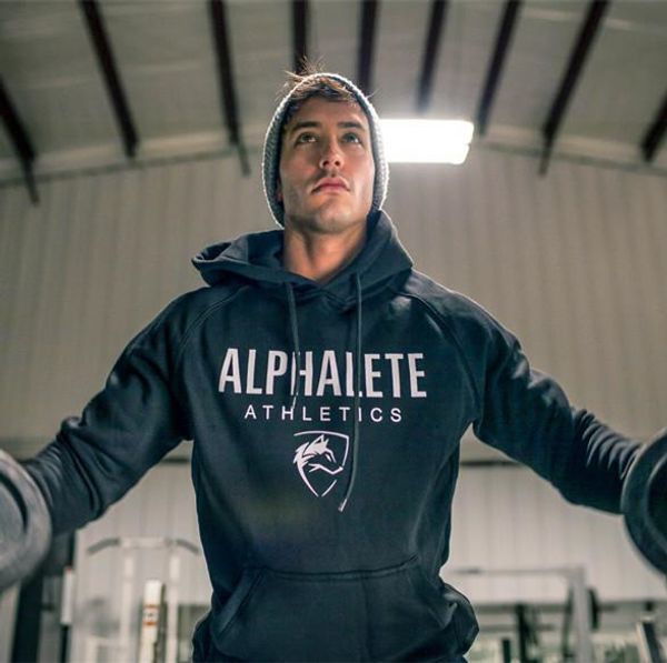 

2018 new men hoodies sweatshirts alphalete printing hoodie fitness bodybuilding brand clothes cotton 3 color, Black