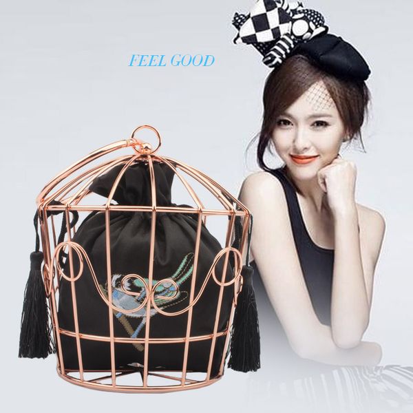 

handbags individual embroidery metal hoops birdcage bags handbags party catwalk bags evening dresses trends tote bag for women
