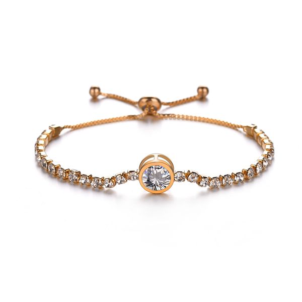 

misscycy fashion tennis bracelet for women rose gold color round cubic zirconia charm bracelets wedding jewelry 2018 new, Golden;silver