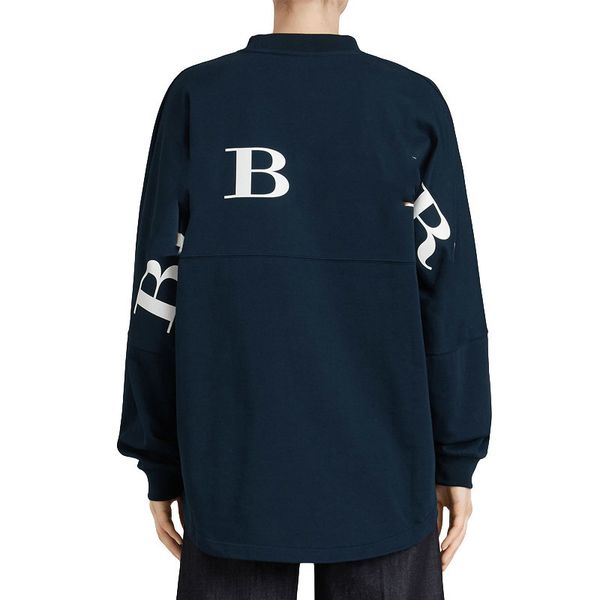 

luxury back letter logo sweater retro street comfort loose cotton men and women couple blue sweater hfsswy008, Black