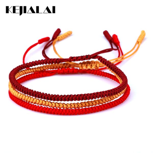 

kejialai handmade woven bracelets for men women bracelets adjustable buddha jewelry rope chain red bracelet for prayer, Black