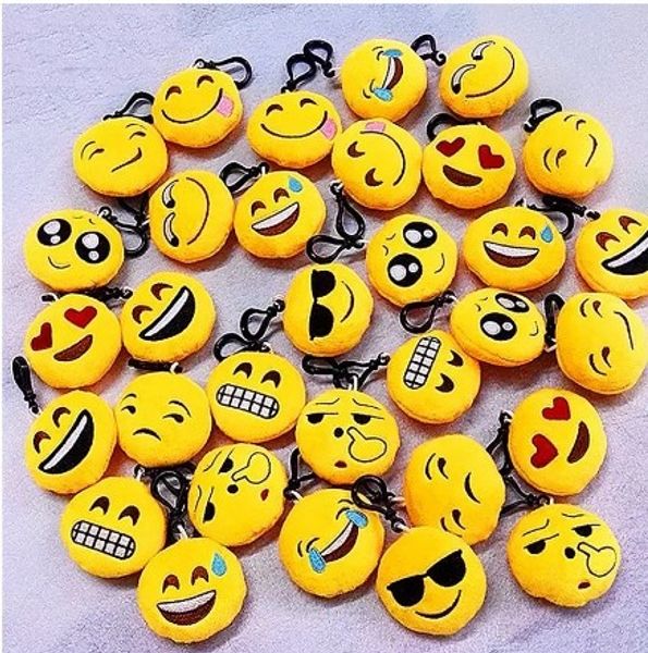 

6-10cm emoji qq expression plush key rings cartoon action game figure pendant keychain cell mobile phone stuffed keychain toys gifts