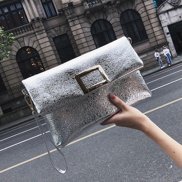 

soft leather envelope design handbag women shiny ladies clutches bag evening party leather handbag with wristlet