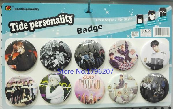 

wholesale 10pcs/set star button 58mm round brooch badge kids s-44, Gray