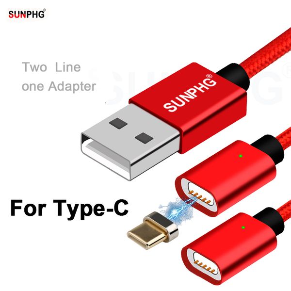 

Sunphg for xiaomi redmi magnetic charging cable type c adapter magnet fa t charge 1m nylon braided cable for am ung micro u b connector