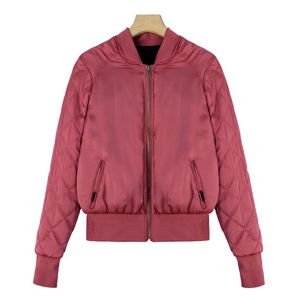 

Fashion Winter Bomber Jacket for Women Female Thicken Lozenge Plaid Long Sleeve Short Collar Casual Basic Jacket Coats