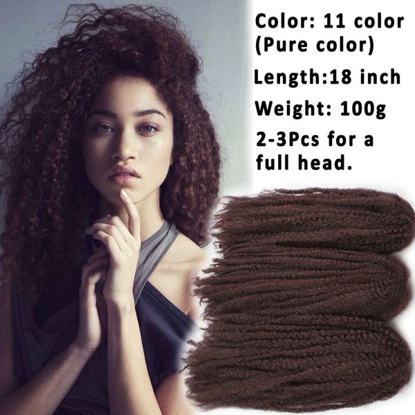 

Afro Twist Kinky Marely Braids Kanekalon Crochet Braid Hair Synthetic Hair Extension 18inch Afro Braiding Hair 100g/piece