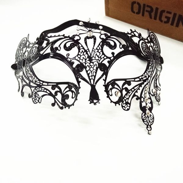 

Italy Party Mask Metal Half Face Sexy Cosplay Mask Black Halloween Dance Party Mask for Women