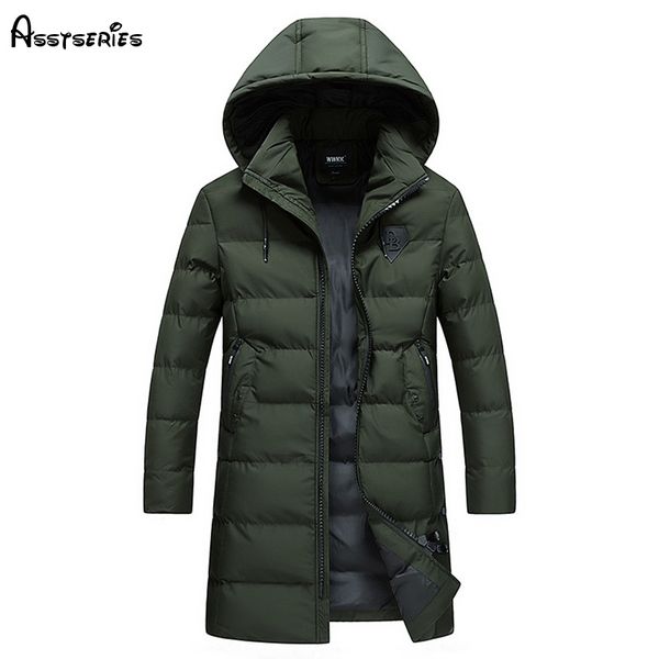 

2018 высокое качество водонепроницаемый мужской хлопок одежда длинные теплые мужские парки утолщенные мужской хлопок мягкий пуховики d190, Black