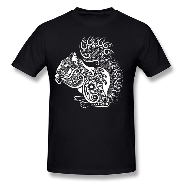 Drop Shipping Mens 100 Cotton Squirrel Ornament Decoration T Shirt
