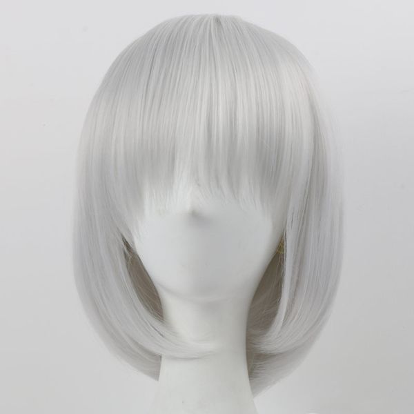 Synthetic Hair Wigs With Full Bangs Short Heat Resistant Light