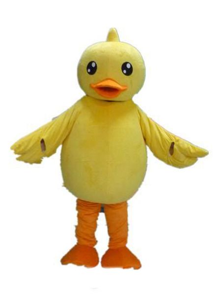 

2018 yellow duck mascot costume with a big mouth for to wear, Red;yellow
