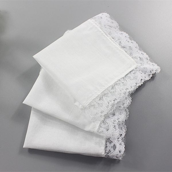 

new white lace thin handkerchief woman wedding gifts party decoration cloth napkins plain blank diy handkerchief 25*25cm