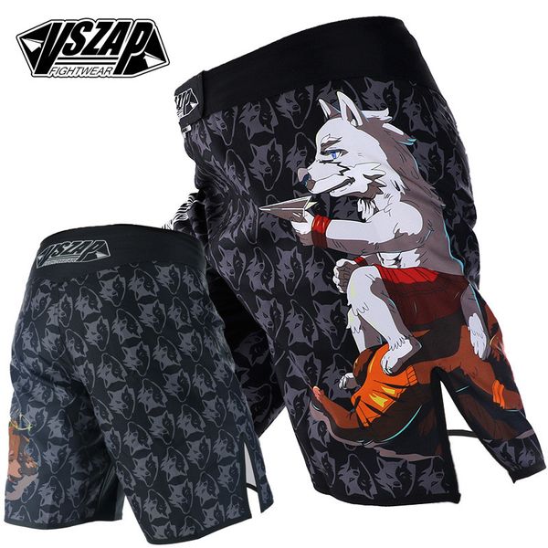 

vszap new mma workout wrestling wolf mma shorts fighting fitness men shorts muay thai sanda epacket fast send vs029, White;black