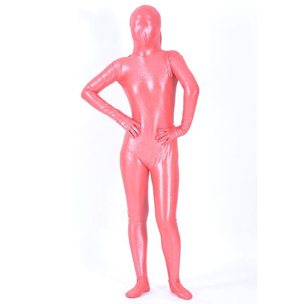 

red and green full body catsuits shiny metallic suits halloween costumes, Black
