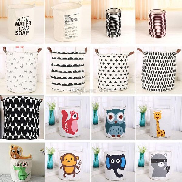 

33 style storage baskets bucket kids room toys clothing canvas bags cartoon striple handle organizer laundry bag gifts 40*50cm wx9-272