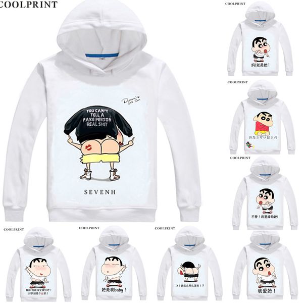

coolprint shinnosuke nohara hoodies hooded hoodie manga anime shin chan shinchan and shin-chan crayon cosplay sweatshirts, Black