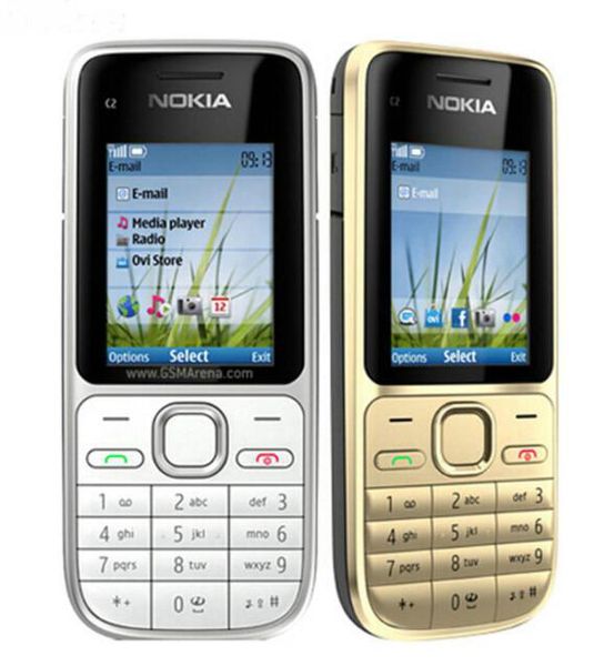 

refurbished original nokia c2-01 unlocked cell phone 2.0inch screen 3.2mp camera bar 2g gsm 3g wcdma