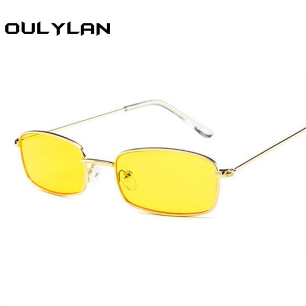 

oulylan metal sunglasses men women vintage small rectangle sun glasses female retro glasses rave festival shades eyeglass uv400, White;black