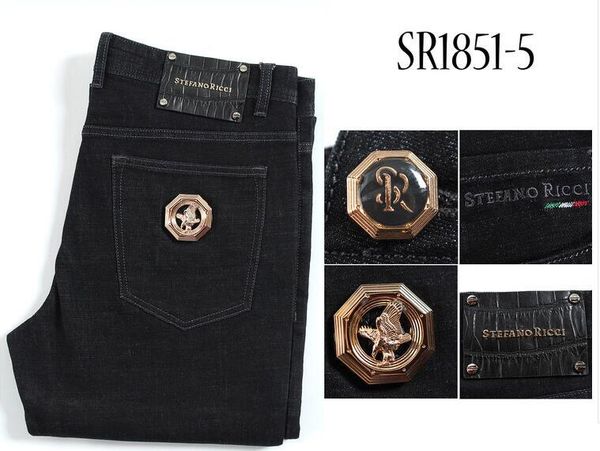 

stef *no ri*ci jeans men's wear 2018 autumn/winter new comfortable embroidery leather thickness, Blue