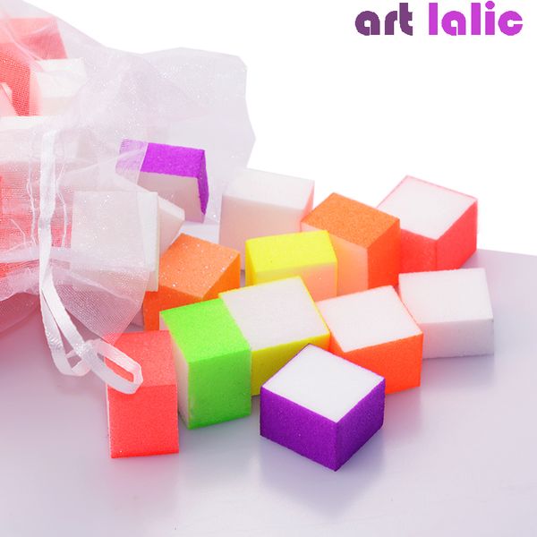 

60 pcs mini irregular nail file buffer colorful sanding sponge grinding polishing nail art manicure salon diy tool