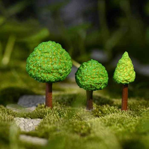 

miniature cartoon green tree micro landscape ornament moss terrarium ecological bottle bonsai accessories fairy garden diy material zakka