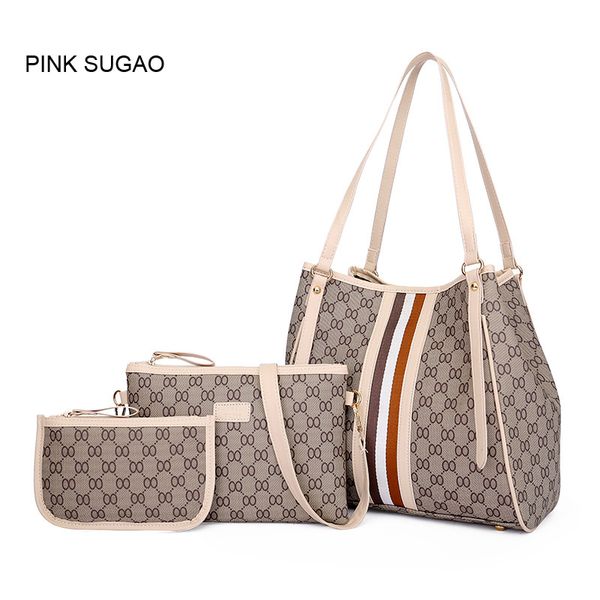 

Pink sugao 5 colors lattice 3pcs/set fashion handbag Lashes designer handbags tote bag cross body bag women messenger shoulder bag clutch