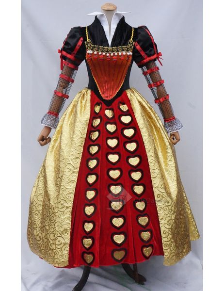 

алиса в стране чудес 2 красная королева iracebeth косплей платье костюм, Black