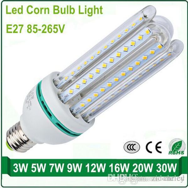 

smd2835 led corn light e27 energy saving lights led light bulb u shade corn bulb ac85-265v home lighting