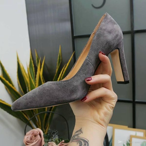 

Luxury de ign pointed toe women wedding heel uede leather 8 5cm party hoe