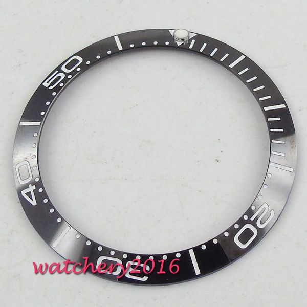 

38mm black ceramic bezel white numbers insert for 40mm men's watch