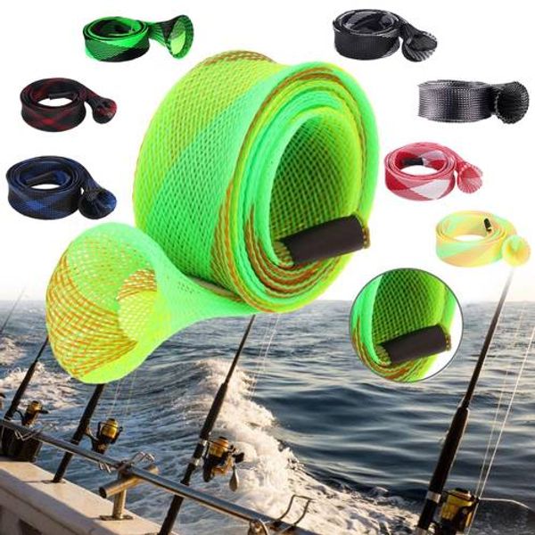 

35mm 170cm Protector Bag Sheath Pole Sleeve Expanable Braided Mesh Fishing Rod Cover Jacket Wrap