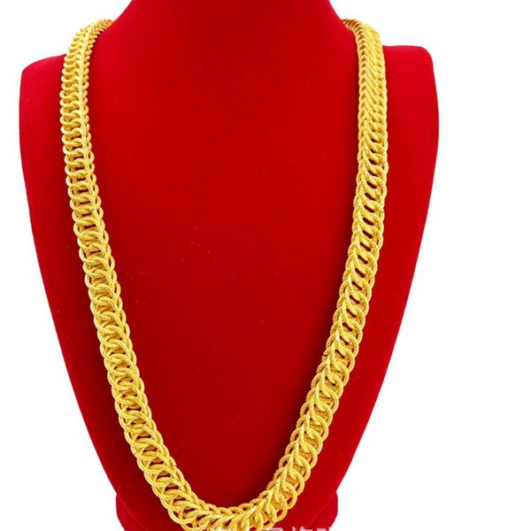 

hip hop mens necklace dragon chain 18k yellow gold filled male solid necklace 23 inches rock style accessories jewelry, Silver