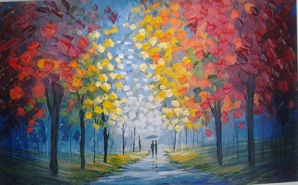 

walking with me - slava ilyayev,handpainted /hd print landscape wall art oil painting on canvas wall decor multi custom sizes /frame l054