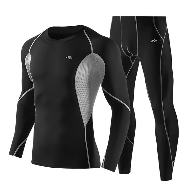 

new compression tracksuit fitness tight sportswears running set t-shirt leggings men's sportswear demix gym sport suit, Black;blue