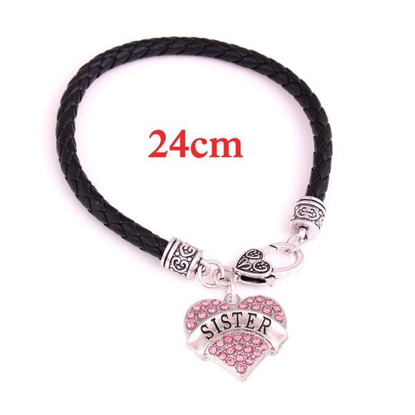 

sell heart bracelet women special gift for sister three kinds length leather chain sister written zinc alloy dropshipping, Golden;silver