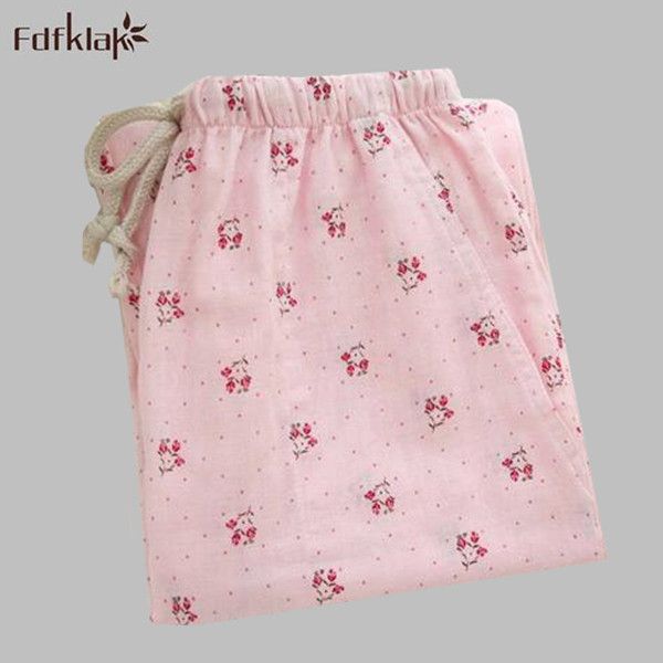 

large size home pants 2017 new floral print spring summer autumn sleep trousers pajamas pant women sleepwear pijama inverno q472, Black;red