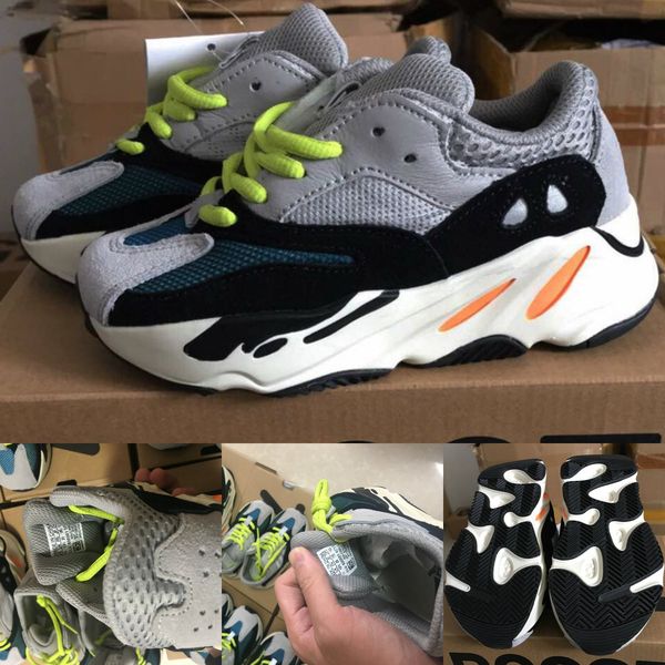 

kids running shoes kanye west wave runner 700 youth sply 700 sports sneakers children's basketball shoes casual toddler shoe with box, Black