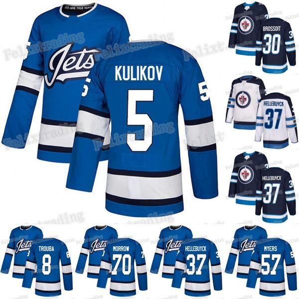 

2019 Winnipeg Jets Dmitry Kulikov Joe Morrow Laurent Brossoit Connor Hellebuyck Tyler Myers Jacob Trouba Joshua Morrissey Hockey Jerseys