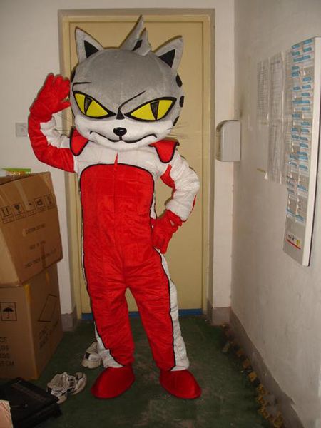 Tamanho adulto Dos Desenhos Animados racer Mascot Costume Fancy Dress cat racer Halloween Chirastmas Partido Frete Grátis Feito Por Encomenda