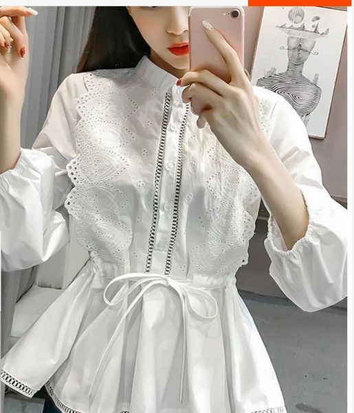 

chiffon shirt 2018 new style women spring fashion shirts, White