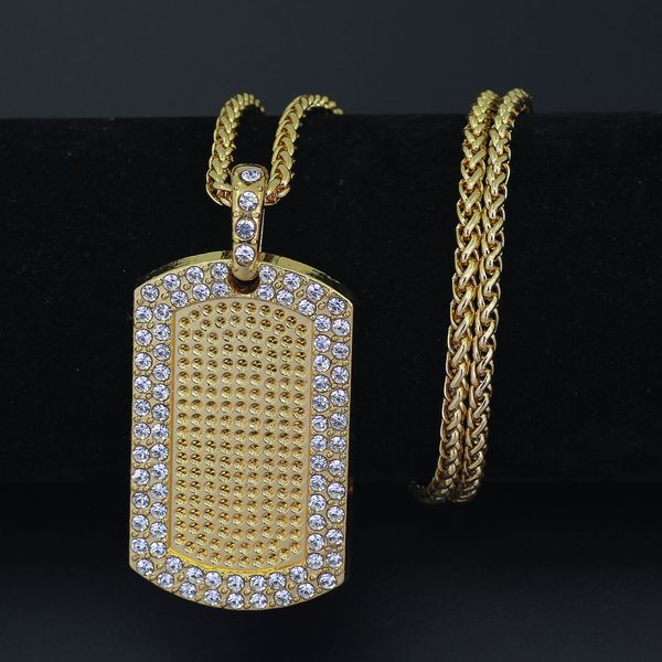 

Новые мужские Iced Out Кристалл Тэг ювелирные изделия ожерелье Мода N875