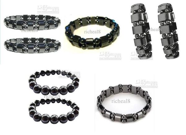 Vendita al dettaglio gratuita 2 pz Nuovo arrivo Ematite magnetica Moda Dolore Ematite Pietra Terapia Assistenza sanitaria Magnete Ematite Perline Bracciale Gioielli da uomo