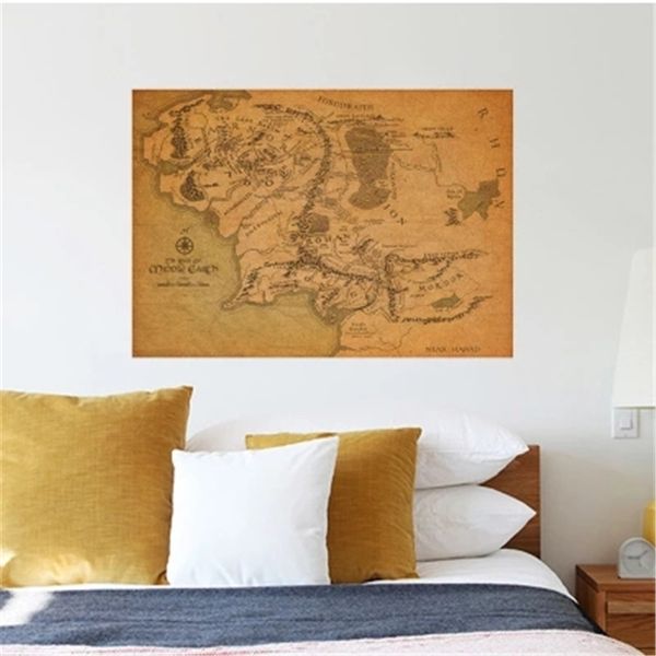 Vintage Middle Earth Map On The Lord Of The Rings Poster Home