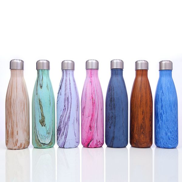 

17oz /500ml cola shaped water bottle vacuum insulated travel water bottle double walled stainless steel coke shape outdoor water flask